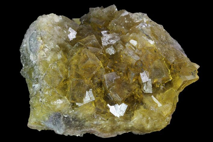 Yellow, Cubic Fluorite Crystal Cluster - Spain #98692